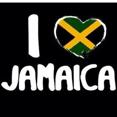 i love jamaica with the jamaican flag in the shape of a heart on a black background