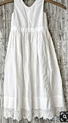 Trendy Sewing, White Cotton Dress, Linens And Lace, Mode Vintage, Linen Dresses, Sewing Clothes