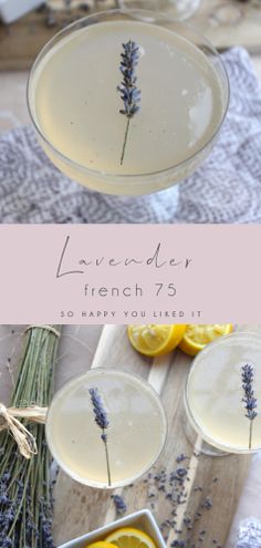 two glasses filled with lemonade and lavender