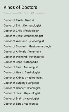 a list of doctors and their names