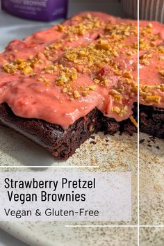 brownies, Strawberry Pretzel Vegan Brownies