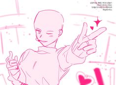 a drawing of a person pointing to the left with an i love you sign in front of them