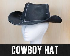 Stylish Cowboy Hat Pattern for any costume you want! Super easy to follow, can be resized individually and be used for as many projects as you want! I recommend using 5mm low or high density EVA foam as well as contact cement to create these pieces. Other materials work as well of course! Check out my blog entry for EVA foam armor to learn everything you need to know! It's super easy and incredible fun to create a costume! Other materials (like Worbla) work as well of course! You can find more instructions on how to make costume pieces and props in my tutorial books or on my YouTube channel. This Cowboy Hat Pattern is a digital PDF download. After your purchase you can directly download your document.  Please check out the printing instructions to set up your printer as well.  Search Keywo Cowboy Hat Pattern, Kamui Cosplay, Foam Cosplay, Making Hats, Sewing Hats, Female Armor, Cosplay Armor, Prop Making, Chapeau Cowboy