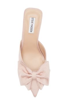 A pointy toe and sculptural heel dial up the glamour of a contemporary pump decorated with a bow. 2 1/2" heel Fabric upper/synthetic lining and sole Imported Moisturizing Toner, Leggings And Socks, Ugg Slippers, Pink Fits, Kids Uggs, Pointed Toe Heels, Kitten Heel, Shoe Sale