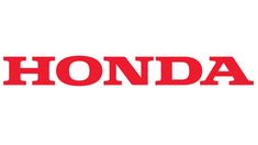 the honda logo is shown in red on a white background, as well as an image of