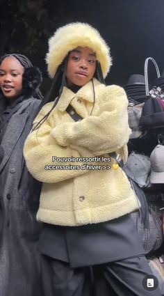 Fuzzy Bucket Hat Outfit, Bucket Hat Outfits, Decades Fashion, Hat Outfits, Fuzzy Bucket Hat, Romanticizing Life, Cap Collection, Dark Skin Women, Winter Fits