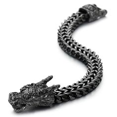 PRICES MAY VARY. Mens Large Steel Vintage Black Dragon Square Franco Chain Curb Chain Bracelet, 8.5 Inches Long Metal: Stainless Steel Finishing: Polished Dimension: Chain Length: 22CM(8.66"); Chain Width: 1.2CM(0.47"); Weight: 82.2g Package: Jewelry Box with Brand Name COOLSTEELANDBEYOND *Condition: 100% brand new
*Code: MB-3315-2893
*Metal: Stainless Steel
*Finishing: Polished
*Dimension: Chain Length: 22CM(8.66"); Chain Width: 1.2CM(0.47")
*Weight: 82.2g
*Package: Jewelry Box with Brand Name Mens Chain, Package Jewelry, Curb Chain Bracelet, Vintage Dragon, Black Dragon, Hook Clasp, Curb Chain, Chain Lengths, Chain Length