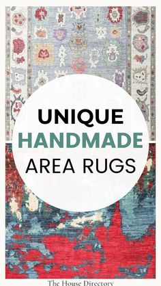 an area rug with the words unique handmade area rugs