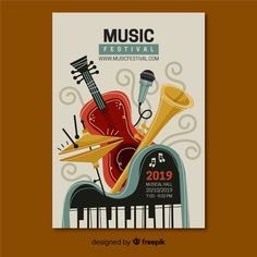 music festival poster with musical instruments