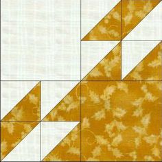 an orange and white quilt block with two diagonals in the center, on top of each other