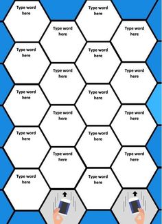 a hexagonal pattern with words and numbers to describe the different types of words