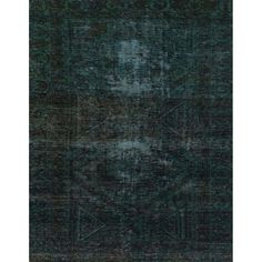 an area rug with dark green and blue colors on the carpet, it is made up of