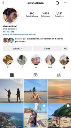 an instagram page with multiple pictures on it