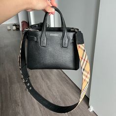 Condition 6.5/10. Lovingly Used Banner Tote From Burberry. Comes With All The Original Packaging. Not Sure What The White Specks Are In The Purse But I Think They’re From My Makeup That Spilled. Looks Like It’s Removable With Some Good Cleaning. Burberry Bag, All Black, The White, Black Color, The Original, Burberry, Bag Lady, Purse, Packaging