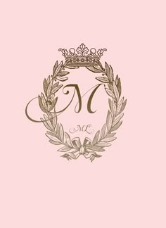 a pink background with a crown and laurel wreath on the bottom right hand corner, which reads 75