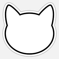 a black and white cat's head sticker