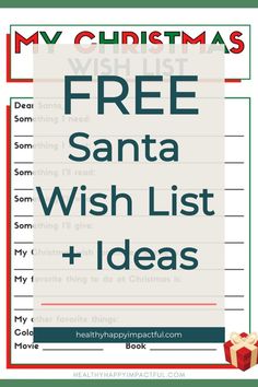 FREE Santa Wish List + Ideas template with spaces to fill in wishes and favorite Christmas activities. Kids Christmas Wish List Printable, Free Christmas Printables For Kids, Holiday Family Traditions, Kids Christmas Wish List, Christmas Printables For Kids