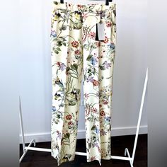 Reposhing This Item I Purchased From @Flairandfashion. I Love Them And Hate To Let Them Go But They Don’t Fit! Fit Is More Of A Large Or Maybe A Medium. According To Zara Charts An Xl Waistline Is A 32¼ Hips Are A 43¼ Inches. Questions? Leave A Comment Below! Fitted Floral Print Pants For Day Out, Elegant Floral Print Bottoms For Day Out, Multicolor Wide Leg Summer Work Pants, Summer Workwear Multicolor Wide Leg Pants, Floral Print Ankle-length Pants For Day Out, Elegant Printed Spring Bottoms, Fitted Floral Print Wide Leg Pants For Spring, Zara Multicolor Workwear Bottoms, Zara Multicolor Pants For Spring