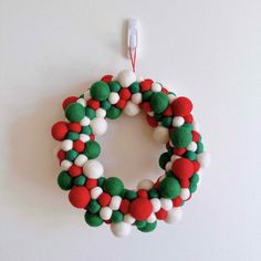 a christmas wreath hanging on the wall