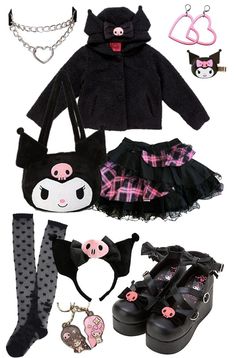 Kuromi Aesthetic Outfit, Kuromi Outfit, Kuromi Clothes, Kawaii Outfit Ideas, Cute Dress Outfits