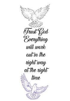 the words trust god everything will work out in the right way at the night time