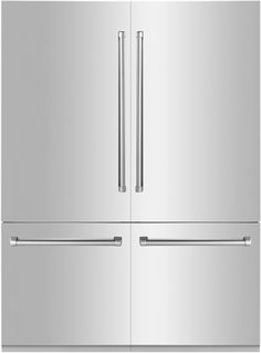 two stainless steel refrigerators side by side