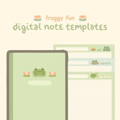 the froggy fun digital note templates are available for use on any kind of device