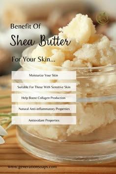 What can shea butter do for my skin? This amazing natural butter is sometimes referred to as “superfood” for your skin and for good reasons. One of my favorite reasons for using shea butter is that it works like an emollient and helps moisturize my skin beautifully. Definitely an ingredient you will want to look for in natural skin care products!! #naturalskincare #naturalingredients #healthyskin #herbalskincare #skincare #healthyskincare #plantbasedskincare #plantbasedoils #sheabutter Shea Butter Photography Ideas, Body Cream Recipe, Shea Butter Soap Recipe, Minimal Skincare, Feed Insta