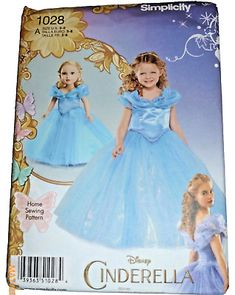 Halloween Costume Sewing Patterns, Simplicity Patterns Costumes, Princess Dress Patterns, Cinderella Dress Disney, Cinderella Costume, Disney Princess Dolls, Costume Sewing Patterns, Sewing Patterns Girls, Disney Cinderella