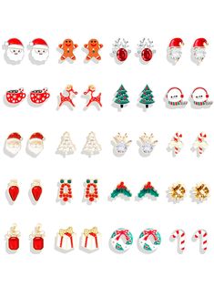 PRICES MAY VARY. CHRISTMAS TEEN GIRLS GIFTS: You will receive Christmas earrings set,including Christmas bell earrings, Christmas snowflake earrings, Christmas candy earrings,Christmas reindeer earrings, snowflake dangle earrings and Santa Claus studs earrings,etc. Christmas bell earrings are a lovely accessory for holiday parties and add to the Christmas spirit. CHRISTMAS REINDEER STUD EARRINGS: The exquisite Christmas reindeer earrings will be beautiful whether you are matching them on a daily Gingerbread Earrings, Reindeer Earrings, Christmas Stud Earrings, Christmas Colour Schemes, Bell Earrings, Candy Earrings, Christmas Gifts For Teen Girls, Stocking Stuffers For Women, Winter Earrings