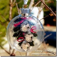 a christmas ornament hanging from a tree