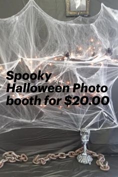 a halloween photo booth for $ 20, 000 with the words spooky halloween photo booth for $ 200