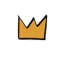 a drawing of a yellow crown on a white background