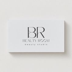 a white business card with the words br beauty room on it