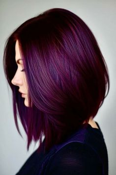 Purple Red Hair Color, Blackberry Hair Colour, Violet Hair Color, Pelo Color Borgoña, Red Purple Hair, Hair Dye Shades, Red Violet Hair, Violet Hair Colors