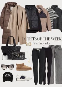 OUTFITS OF THE WEEK - Stylin by Aylin Chic Sneaker Outfits Winter, Weekend Winter Outfit, Sporty Chic Outfits Winter, Leisurewear Outfit, Basic Style Outfits, Trending Winter Outfits, Spring Casual Outfits, Outfits For The Week, Autumn Winter Outfits