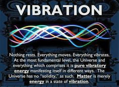 an image of the words vibration written in black and white with colorful lights