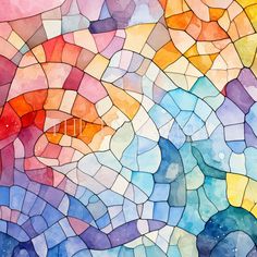 an abstract stained glass background with different colors