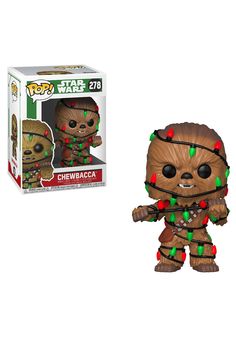 a pop vinyl figurine with christmas lights on it's face and head