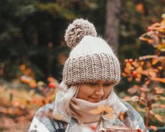 Big Pom Pom hat, Big head beanie, Slouchy beanie women, Hand knit hat, Wool hat,  Winter hat, Pom pom  beanie, Oversized beanie by SPLOTEKA, WOOLY POM POM This WOOL hat is great for cool weather. Trendy hat whit very big pom pom It's  handmade of wool whit alpaca wool yarn of good quality. It is thick, warm, very fluffy and cozy It is very Thick and very warm hat with a large pom-pom. It is soft, fluffy and soft to the touch. You won't want to take it off once you put it on. You can also wear it Warm Crochet Hat For Outdoor Fall Activities, Warm Crochet Hat For Outdoor Fall Use, Fall Outdoor Beanie Bonnet, Outdoor Fall Beanie Bonnet, Cozy Crochet Hat For Fall, Fall Outdoor Bonnet Beanie, Warm Cap For Fall, Cozy Fall Cap, Warm Fall Cap