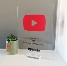 YouTube Play Button Award A4 Youtube Milestones, Play Button Logo, Youtube Play Button, 100k Subscribers, 100 Subscribers, Award Plaques, Subscriber Count, Million Subscribers, Youtube Success