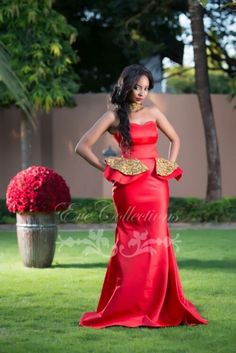 Eve Strapless Gown, African Print Fashion, African Wedding, African Wear