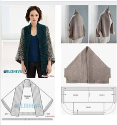 an image of a woman's sweater and jacket sewing pattern with instructions to make it