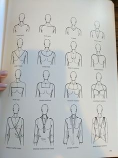 a person holding up an open book with different types of men's neckties