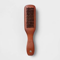 Maintain healthy and neat facial hair with the Beard Brush from Goodfellow & Co™. This 2-in-1 beard brush features soft boar bristles at the front for styling a stubble or trimmed beard, and harder nylon bristles at the back to keep longer beards well groomed. Boasting a wooden construction for durability, it features a contoured handle to offer you easy grip while brushing. 100% Satisfaction Guaranteed. Trimmed Beard, Thick Beard, Big Beards, Beard Hair, Beard Brush, Short Beard, Paddle Brush, Long Beards, Beard Balm