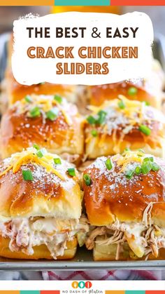 Crack Chicken Sliders: A mouthwatering mix of creamy ranch chicken, crispy bacon, and melted cheddar between sweet Hawaiian rolls. Perfect for parties or a family dinner. Easy to make and even easier to love, these sliders will be your new favorite! Ready in 40 minutes for a quick, delicious treat. Pin this recipe now and make your gatherings unforgettable. Let's get cooking! Cracked Out Recipes, Chicken Sliders With Rotisserie Chicken, Instapot Buffalo Chicken Sliders, Cracked Chicken Sandwiches, Pulled Chicken Sliders Recipes, Pull Apart Chicken Sliders, Canned Chicken Sliders Recipes, Chicken Philly Sliders Hawaiian Rolls, Cheesy Chicken Sliders