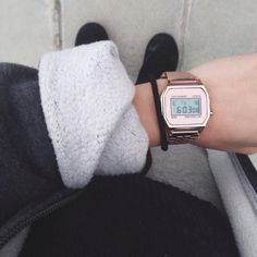 Casio Rose Gold Watch Perfect Christmas gift. Mvmt Watches, Watch Bracelets, Wallpaper Lyrics, Titanium Watches, Retro Mode, Classic Watches