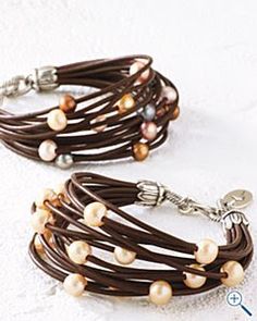 Wrap Armband, Bracelet Diy, Leather Bracelets, Diy Schmuck, Bijoux Diy, Leather Diy, Pandora Jewelry, Jewelry Projects, Jewelry Tutorials