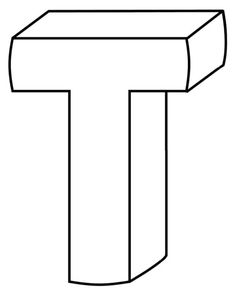 the letter t is shown in black and white, with no outlines on it