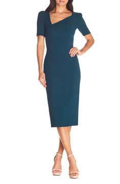 Dress the Population Ruth Asymmetrical Neck Midi Dress | Nordstrom Sequin Midi Dress, Midi Sheath Dress, Dress The Population, Business Dresses, Lace Midi Dress, Midi Dress Bodycon, Womens Midi Dresses, Large Size Dresses, Nordstrom Dresses